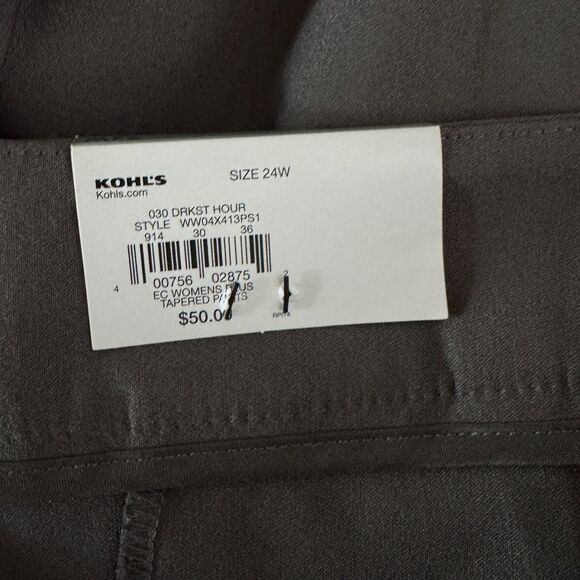 NEW Nine West High Rise Slim Tapered Ankle Pants Women's Plus Size 24 - Picture 4 of 10